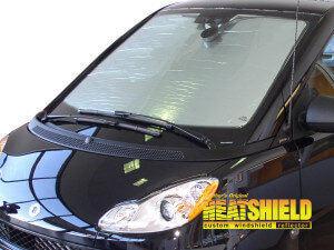 Heatshield Windshield Sun Shade for 2008-2015 Smart Fortwo (exterior view)