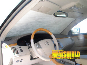 Heatshield Windshield Sun Shade for 2005 Toyota Avalon (interior view)