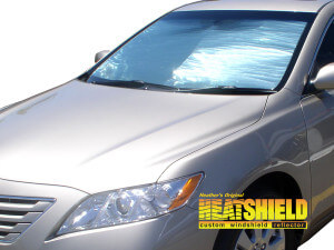 Heatshield Windshield Sun Shade for 2007, 2008, 2009, 2010, 2011 Toyota Camry (exterior view)