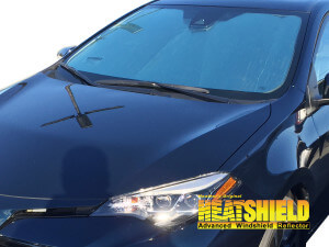 Heatshield Windshield Sun Shade for 2017, 2018, 2019 Toyota Corolla (exterior view)