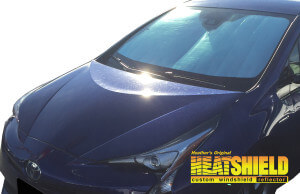 Heatshield Windshield Sun Shade for 2016-2022 Toyota Prius (exterior view)