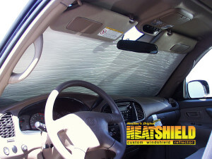 Heatshield Windshield Sun Shade for 2003 Toyota Sequoia (interior view)