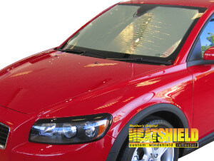 Heatshield Windshield Sun Shade for 2008, 2009, 2010, 2011, 2012, 2013 Volvo C30 (exterior view)