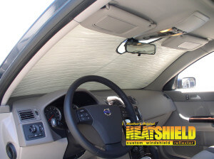 Heatshield Windshield Sun Shade for 2007 Volvo S40 (interior view)