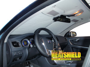 Heatshield Windshield Sun Shade for 2012 Volvo S60 (interior view)