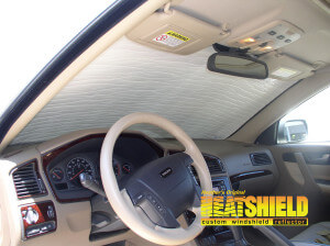 Heatshield Windshield Sun Shade for 2007 Volvo V70 (interior view)