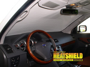 Heatshield Windshield Sun Shade for 2012 Volvo XC90 (interior view)