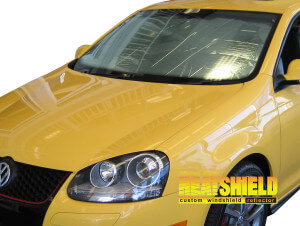 Heatshield Windshield Sun Shade for 2006, 2007, 2008, 2009, 2010 Volkswagen Jetta (exterior view)