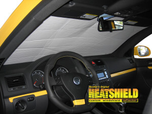 Heatshield Windshield Sun Shade for 2009 Volkswagen Jetta (interior view)