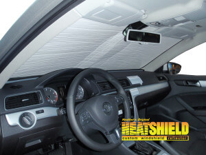 Heatshield Windshield Sun Shade for 2015 Volkswagen Passat (interior view)