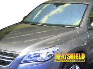 Heatshield Windshield Sun Shade for 2009-2017 Volkswagen Tiguan (exterior view)