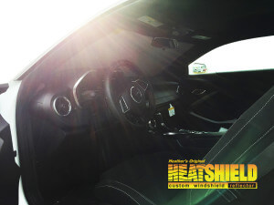 Heatshield Windshield Sun Shade for 2016 Chevrolet Camaro (interior view)