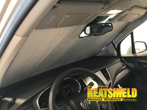 Heatshield Windshield Sun Shade for 2017 Buick Encore (interior view)