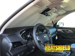 Heatshield Windshield Sun Shade for 2018 Chevrolet Traverse (interior view)