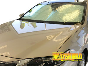 Heatshield Windshield Sun Shade for 2018 Lexus ES350 (exterior view)