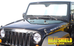 Heatshield Windshield Sun Shade for 2018 Jeep Wrangler JK (exterior view)