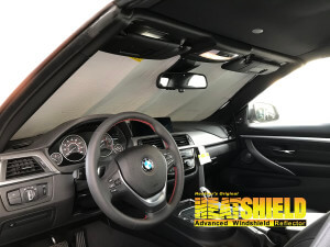 Heatshield Windshield Sun Shade for 2018 BMW 4-Series (F33) (interior view)