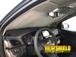 Heatshield Windshield Sun Shade for 2018 Chevrolet Spark (interior view)