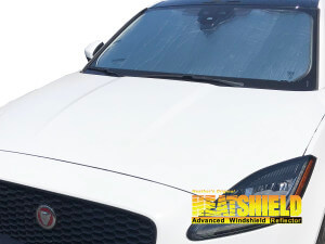 Heatshield Windshield Sun Shade for 2018-2024 Jaguar E-Pace (exterior view)