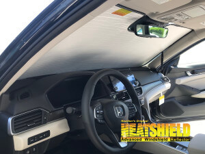 Heatshield Windshield Sun Shade for 2018 Honda Accord (interior view)