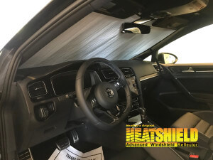 Heatshield Windshield Sun Shade for 2018 Volkswagen Golf (interior view)