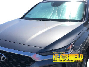 Heatshield Windshield Sun Shade for 2019, 2020, 2021, 2022, 2023 Hyundai Santa Fe (exterior view)