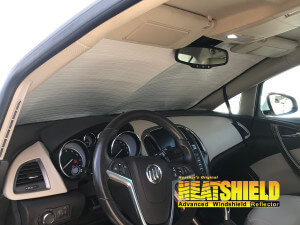 Heatshield Windshield Sun Shade for 2016 Buick Verano (interior view)