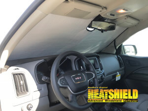 Heatshield Windshield Sun Shade for 2020 GMC Canyon (interior view)