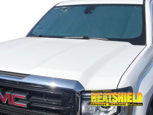 Heatshield Windshield Sun Shade for 2014, 2015, 2016, 2017, 2018 GMC Sierra (exterior view)