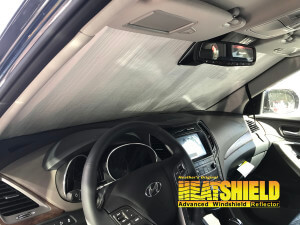 Heatshield Windshield Sun Shade for 2014 Hyundai Santa Fe (interior view)