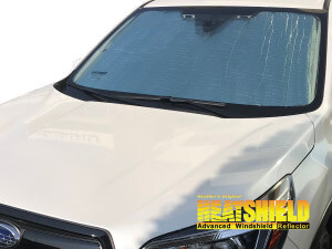 Heatshield Windshield Sun Shade for 2019, 2020, 2021, 2022, 2023, 2024 Subaru Forester (exterior view)