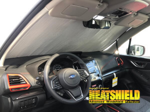 Heatshield Windshield Sun Shade for 2019 Subaru Forester (interior view)