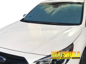 Heatshield Windshield Sun Shade for 2015, 2016, 2017, 2018, 2019 Subaru Legacy (exterior view)