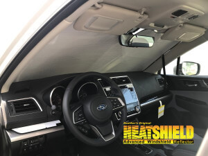 Heatshield Windshield Sun Shade for 2016 Subaru Legacy (interior view)