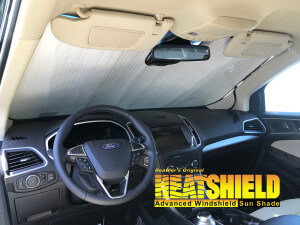 Heatshield Windshield Sun Shade for 2023 Ford Edge (interior view)