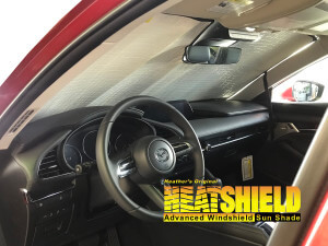 Heatshield Windshield Sun Shade for 2021 Mazda Mazda3 (interior view)