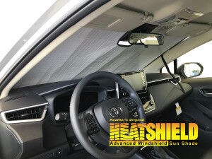 Heatshield Windshield Sun Shade for 2024 Toyota Corolla (interior view)