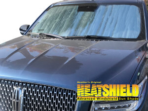 Heatshield Windshield Sun Shade for 2018-2024 Lincoln Navigator (exterior view)