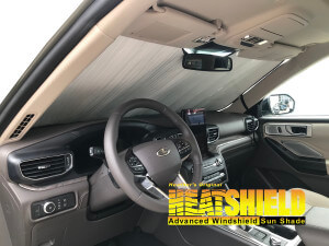 Heatshield Windshield Sun Shade for 2023 Ford Explorer (interior view)