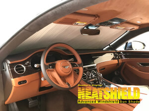 Heatshield Windshield Sun Shade for 2020 Bentley Continental GT (interior view)