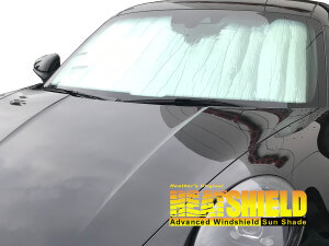 Heatshield Windshield Sun Shade for 2020, 2021, 2022, 2023, 2024, 2025 Porsche 911 (exterior view)