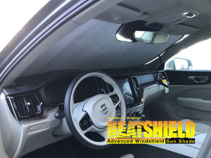 Heatshield Windshield Sun Shade for 2020 Volvo S60 (interior view)