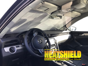 Heatshield Windshield Sun Shade for 2020 Volkswagen Passat (interior view)