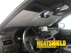 Heatshield Windshield Sun Shade for 2022 Chevrolet Tahoe (interior view)