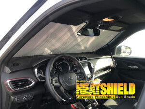 Heatshield Windshield Sun Shade for 2021 Chevrolet Trailblazer (interior view)