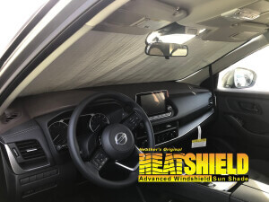 Heatshield Windshield Sun Shade for 2023 Nissan Rogue (interior view)