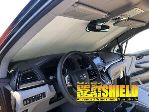 Heatshield Windshield Sun Shade for 2023 Honda Odyssey (interior view)