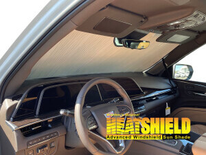 Heatshield Windshield Sun Shade for 2021 Cadillac Escalade (interior view)